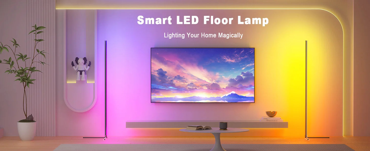 Smart RGB Dream Color Floor Lamp with Music Sync Color Changing With Remote Control